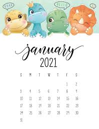 Cute Dinosaurs January 2021 Calendar Kids Calendar Cute Calendar 2021 Calendar