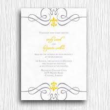 Fleur De Lis Wedding Invitation Yellow And By Doodledewdesigns 10 00 Creative Wedding Invitations Wedding Invitations Fleur De Lis Wedding Invitations