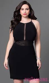 Black And White Formal Dresses Plus Size Black Sleeveless Short Plus Dress At Promgirl Com Plus Size Formal Dresses Plus Size Dresses Plus Size Prom Dresses