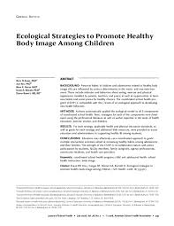 Healthy eating can be easy. Pdf Ecological Strategies To Promote Healthy Body Image Among Children Donna O Burnett Academia Edu