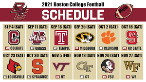 The official 2021 football schedule for the michigan wolverines. Bc Football Releases Full 2021 Schedule The Heights