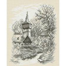 This counted cross stitch pattern of a church by a lake was created from the artwork of cory carlson ships in approximately 10 to 15 business days related cross stitch designs: Printed Cross Stitch Pattern Little Church Coricamo