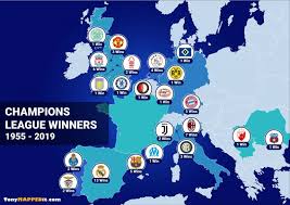 Nations league a nations league b nations league c nations league d uefa super cup czechoslovak supercup premier champions league qual. Map Of All Champions League Winners Tony Mapped It