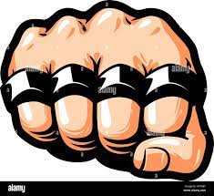 Poing serré, brass knuckles. Bandit, voyou, bandit symbole. Cartoon vector  illustration Image Vectorielle Stock - Alamy