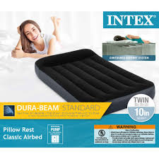 Intex Dura Beam Standard Pillow Rest Classic Airbed With Built In Pump Queen Standard Pillow Beam Air Bed Classic Pillows Intex