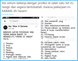 Misalnya ketetapan allah dalam menentukan halal haram sesuatu seperti makanan dan minuman. Viral Postingan Soal 50 Pekerjaan Haram Yang Masuk Daftar Disuruh Taubat Dan Resign Minews Id