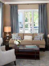 Traditional Living Room With Cool Blue Bedroom Curtain Ideas Also Conventional Windows Design With Lig Living Room White Beige Living Rooms Brown Living Room