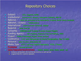 PPT - Institutional Repositories & Discipline Based Repositories  PowerPoint Presentation - ID:395345