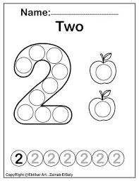 Number Two 2 Dot Marker Coloring Page Activity Dot Marker Activities Numbers Preschool Dot Markers