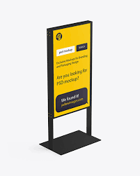 Stand Mockup In Outdoor Advertising Mockups On Yellow Images Object Mockups