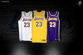 Unsigned lebron james los angeles la white custom stitched basketball jersey size men's xl new no brands/logos. Los Angeles Lakers Unveil New Jersey Design Local Lompocrecord Com
