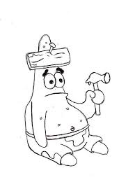 Beautiful spongebob coloring pages to print given diffe. Patrick Star And A Hammer Coloring Page Free Printable Coloring Home