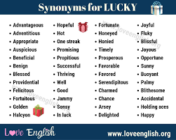 Lucky Synonym Top 50 Interesting Synonyms For Lucky In English Love English In 2020 Synonym English Words Meaningful Words