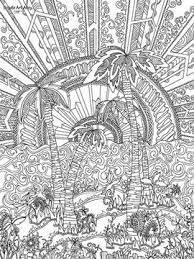 Et oui le coloriage peut être une activité. Coloriage Paysage Tropical Coloriages Adultes Doodle Art Posters Abstract Coloring Pages Coloring Pages