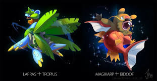 Lapras Tropius Bidoof Magikarp Pokemon Fusion Mega