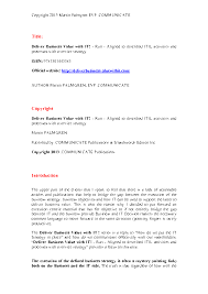 Https Flevy Com Browse Business Document Deliver Business Value With It Run Aligned To Described Itil Activities And Processes With A Service Strategy 299 Ref