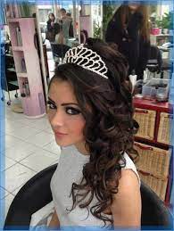 Quinceanera Hairstyles With Tiara Quince Hairstyles Wedding Hair Down Hair Styles