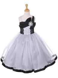Black And Silver Combination Gown Silver Black One Shoulder Sparkle Organza Dress Grey Flower Girl Dress Flower Girl Dresses Organza Flower Girl Dress