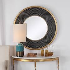 Black And Gold Round Wall Mirror Odyssey Round Wall Mirror Round Wall Mirror Mirror Wall Mirror