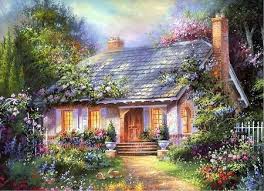 Jim Mitchell Cottages Desktop Nexus Wallpapers Cottage Art Scenery Paintings Thomas Kinkade Art