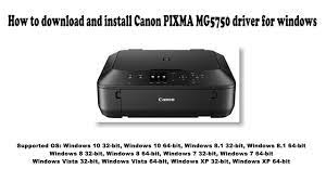 Thanks to the high print resolution as well as 5 separate cartridges, your prints are razor. How To Download And Install Canon Pixma Mg5750 Driver Windows 10 8 1 8 7 Vista Xp Youtube