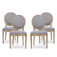 Noble House Karter French Country Fabric Dining Chairs Set Of 4 Light Gray Natural Walmart Com In 2020 French Country Dining Chairs Fabric Dining Chairs Dining Chairs
