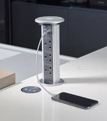 Pop Up Power Socket Installed In The Island Can Be Raised When In Use It Enables You To Charge All Sor Modern Kitchen Cabinets Kitchen Style Kitchen Storage