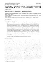 1,2 x 5 x 30 cm = rp.240.000. Pdf Economic Valuation Using Travel Cost Method