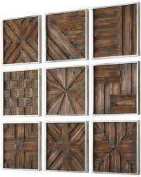 9 Piece Rustic Wooden Square Wall Decor Set In 2021 Rustic Wood Wall Decor Wood Wall Decor Wooden Wall Decor