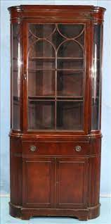 01 drexel mahogany bow glass corner china cabinet curio. Lot Art Mahogany Duncan Phyfe Corner Cabinet