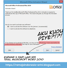 How to activate microsoft office 2010. My Note My Blog My Story Cara Mengatasi Microsoft Office Activation Wizard Microsoft Office 2010