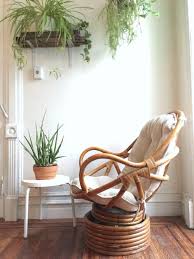 Vintage Bamboo Swivel Rocking Chair And Ottoman Rattan Etsy Bamboo Chair Swivel Rocking Chair Chair