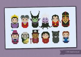14 count, 7.36 x 8.57 inches or 18.69 x 21.77 cm dmc. Disney Princess Villains Digital Cross Stitch Pattern