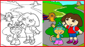 Over a decade dora has captured mind and heart of thousands of children through her captivating exploration trips around the world. Dora The Explorer Coloring Pages Dora Colouring Book Colors Videos For Kids Art Coloring Games Youtube