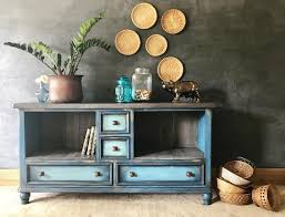 Bohemian Boho Style Annie Sloan Chalk Paint Napoleonic Blue Italian Bedroom Furniture Painted Furniture Vintage Bedroom Furniture