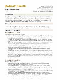 Maybe you would like to learn more about one of these? Quantitative Analyst Resume Samples Qwikresume