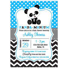 Panda Birthday Or Baby Shower Invitation Panda Baby Shower Invitations Panda Baby Showers Baby Boy Shower
