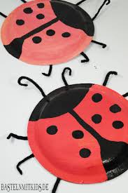 Marienkafer Malen Und Basteln Bastelnmitkids Basteln Mit Pappteller Basteln Fruhling Kinder Marienkafer Basteln