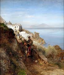 Oswald Achenbach 1881 The Coast Of Sorrento Seascape Paintings 19th Century Italian Painting Landscape Paintings