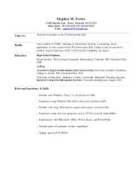 At resume genius, we recommend beginning your resume with a resume introduction. Stephen Porter Entry Level Information Cyber Security Resume