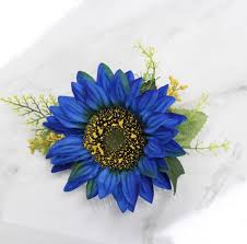  summer sunflower royal blue wedding favor classic round sticker. Faux Large Royal Blue Sunflower Hair Comb Headpiece Bridal Hair Piece Angel Isabella