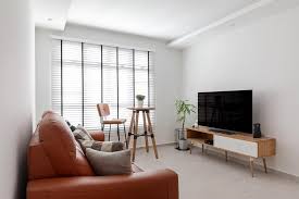 Minimalist Hdb Flat Living Room With Simple Furniture Interior Design Living Room Interior Design Interior Design Singapore