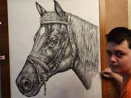 He was born on 25th june 2002 and he's. Horse Head Drawing By Dusan Krtolica Saatchi Art