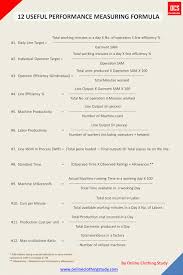 12 Useful Formulas For Industrial Engineers Poster Industrial Engineering Engineering Quotes Garment Manufacturing