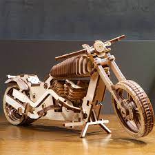 Ugears Bike Vm 02 The Spirit Of The Road Has Arrived Model Kit Wooden Model Kits Motorcycle Sculpture