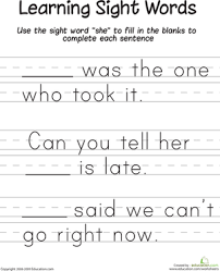 We have lots of activity sheets about many different topics. Sight Word Sentence Worksheets 1st Grade Education Com
