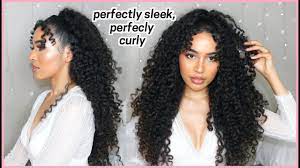 Perfectly Sleek Curly Hairstyle Half Up Half Down Lana Summer Youtube Curly Hair Half Up Half Down Half Up Hair Curly Hair Tutorial