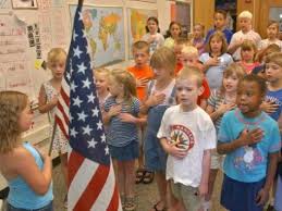 I pledge allegiance to the flag of the united states of america, and to the republic for which it stands, one nation under god, indivisible, with liberty and justice for all., should be rendered by standing at attention facing the flag with the right hand over the heart. Not Just A Patriotic Picture 20803 037 Class Blog