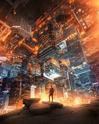 Lightworld Metal Poster Nogar007 Displate Fantasy Art Landscapes Fantasy Landscape Futuristic Art