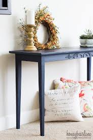 Blue Console Table Makeover With The New Americana Decor Chalky Finish Paint In Honor Now Availa Blue Console Table Table Makeover Americana Decor Chalk Paint